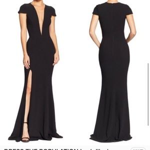 Leah illusion black gown